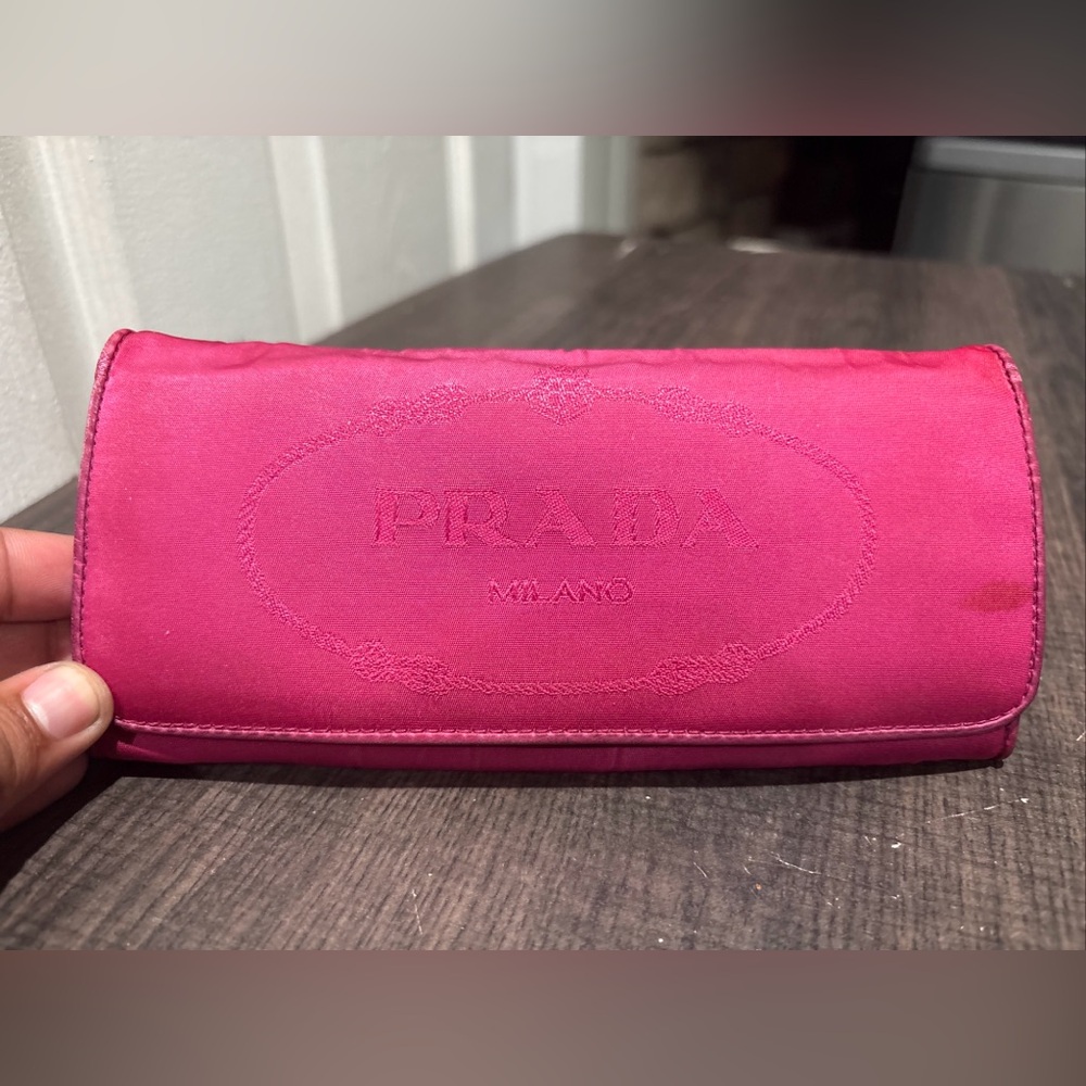 Prada Pink Nylon Long Wallet